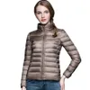 Winter Frauen Stehkragen 90% Weiße Ente Daunenjacke Weibliche Ultraleichte Damen Daunenmantel Frauen Langarm Parkas Candy Farbe 210416