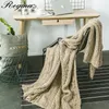 Regina Khaki Beige Wol Gewicht Deken Twist Streep Dikke Garen Bed Sofa Chunky Knit Deken Home Decor Haak Zachte Zomer Quilt