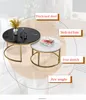 Light luxury ly expandable living room furniture sofa table small apartment Nordic circular creative set coffee table combin3724588