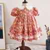 Été bébé filles à manches courtes impression robes enfants enfants fille princesse broderie vêtements fête 210429