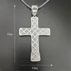 Pendant Necklaces Men's Necklace Big Cross With Stainless Steel Chain And Iced Out Bling Rhinestones Hip Hop Christian Jewelry