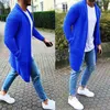 Heren wollen trui lente cardigan warme dikke solide ruime zak mode lange 3xl truien gebreide katoen casual mannelijke jassen