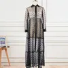 Women Long Mesh Shirt Dress Polka Dot See Through Black Transparent Tulle African Fashion Spring Female Robes Tunic Plus Size XL C184L