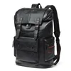 Men's Large Leather Laptop Travel Backpack Man Big Capacity Black Business Bagpack School Male Shoulder Bag