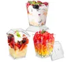 Dessert Cups 5oz Clear Tumbler Plastic Parfait Tasting Appetizer Bowls High Square Shooters voor Event en Party XB