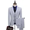 Damat ince fit bahar sonbahar marka giyim için son düğün takımları 3 adet bordo Terno Masuclino Erkek Blazers
