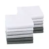 6/12PCs Fashion Square Handkerchief Men Gentlemen Classic Solid Color Pocket Cotton Towel For Year Gift Wedding Party