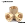 Equipamentos de rega 1pc G1/2 "Conector de rosca feminina Tee Conector puro Encanamento Y do tipo T Conectores T Tubos de cobre de tubo de água de água