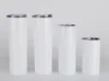 스트레이트 15oz 20oz 30oz 승화 흰색 블랭크 스트레이트 텀블러 밀짚 스테인레스 스틸 물병 이중 절연 컵 머그잔