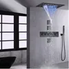 Oil Rubbed Bronze 50x36 Cm LED Shower Faucet Bathroom Thermostatic High Flow Waterfall Rainfall Showers Set