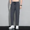 Men's Pants Men's 2022 Summer Thin Ice Silk Breathable Air Conditioning Trend Sports Large Casual Leggings Capris