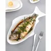 Ceramic Tableware Creative Plate Fish Shaped Dish Snack Storage Fish Pan Fine Dinner Plate Kitchen Accessories