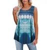 Women Tank Tops Summer Casual Loose Ethnic Print Vest T-Shirt Female Plus Size 5XL Fashion O-Neck Sleeveless Oversized Tops 210507