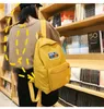 Backpack 2021 de alta qualidade tela impressa S Amarelo Estilo coreano Viagem Estudantes Saco Girls School nylon impermeável