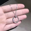 Collier à ongles en argent sterling de marque mode colliers de chaîne de clavicule en diamant complet sac d'opp