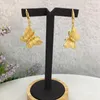 Earrings & Necklace Mejewelry Fashion Style Italia Gold Plated Butterfly Shape Ring Banquet Jewelry Set