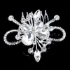 Clipes de cabelo Barrettes Blijery Silver Color Big Crystal Bridal Combs Butterfly Flower Wedding Acessórios para feminino