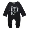 Romper Black Letter Baby Printed Kids Jumpsuit Spädbarn Baby Boys Långärmad Toddler Gullig Baby Spädbarn Boy Designer Kläder