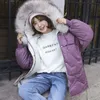 Winter Elegant Women Cotton Jacket Outwear Big Fur Hooded Parka Long Coats Casual Thick Solid Coat 210423