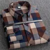 Plus storlek 5xl6xl mäns plaid flannel skjorta 100% bomull knapp upp regelbundet passform fyrkantig krage mjuk märke manlig casual checked blouse 210609