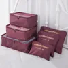 Duffel Bags 6 PCS Travel Storage Bag Set For Clothes Tidy Organizer Wardrobe Suitcase Pouch Case Shoes Packing Cube