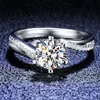 Diamond Excellent Cut D Color Snowflake Ring Silver 925 Platinum PT950 Stamp Jewelry