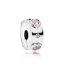 Se encaixa Pandora Braceletes 10 Pc Prata Pink Cristal Coração Spacer Anti-Drop-Clip-Clipe Fivela Charme Bead Bead Beads para Atacado DIY Europeu Sterling Colar