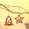 Forniture per feste Natale Foresta Rossa Ciondolo luminoso in legno per anziani xmax Ornamenti per alberi Ciondoli rotondi a stella a cinque punte