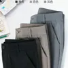 Nuevos pantalones de traje elegantes de otoño para mujer, pantalones de tubo a la moda de cintura alta para mujer, pantalones rectos, pantalones casuales de talla grande Q0801