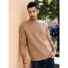 KUEGOU Herfst Winter Kleding Mens Trui Warm Pullovers Sweaters Khaki Man Gebreide Jacquard Fashion Top Plus Size YYZ-2202 211221