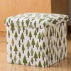 Square Foldable Multifunctional Storage Stool Home Bedroom Finishing Cotton Linen Fabric Creative Sofa Bags