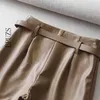 Modebälte Svart Läder Shorts Kvinnor Hög Midja Kort Byxor Streetwear Sexiga Mini Shorts Feminino Womens 210521