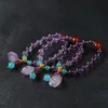 Beaded Strands Natural Lavender Purple Crystal Original Stone Bracelets Undressed Ore String Fawn22