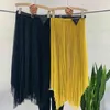 Spring Summer Long Tulle Skirt Women Belt Korean Style Yellow Mesh High Waist Aesthetic Midi Pleated Female 210421