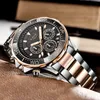 Reloj LIGE Sport de acero inoxidable resistente al agua para hombre, relojes de marca superior de lujo, reloj de pulsera dorado de cuarzo, cronógrafo para hombre 210527