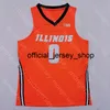 2020 Neues NCAA Illinois Fighting Illini College-Basketballtrikot 0 Orange, alle Nähte und Stickereien, Herren-Jugendgröße