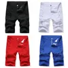 fashion arrivals men denim shorts Distress Ripped Destroyed black white short jeans mans trousers