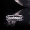 AAW 14K White Gold 0.25CTW 2mm DF Круглый вырезанный зарезанный вовлечение Moissanite Lab Выросли Бриллиантное кольцо для женщин