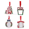2021 Christmas Trees Pendents Decorations Sublimation Metal Hanging Ornaments DIY Customized Personalized Creative Decorating Kits for Kids Small Xmas Tree SN