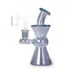 Ljust Blue Mini Glass Bong Hookahs 7,5 tums DAB Oil Rigs Heady Water Pipe med 14mm Quartz Banger