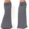 Fashion Women Summer Long Skirt Striped Wave Charming Elastic High Waist Boho Printing Saia Falda Female Maxi Skirt 210730