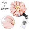 Retractable Flower Badge Reel Lanyard ID Card Badge Holder Ski Pass Multipurpose Key Chain Metal Anti-lost Clip School Office RRB13644