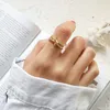 Bagues géométriques dorées simples pour femmes, bijoux à la mode d'été 2021, avec ouverture asymétrique