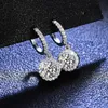 Excellent Cut Diamond Good Clarity Round Moissanite Drop Earrings Silver 925 Jewelry