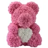 Rose Teddy Bear Cuore PE Schiuma di sapone Fiore artificiale Rose Bear 25cm 40cm Per le donne San Valentino Matrimonio Compleanno Natale Gif225z