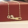 Leopard Designer Necklace Chain Fashion Jewelry Silver Rose Gold High Quality Diamond Pattern Steel Animal Design Luxury Jewellery Women Pendant Necklaces