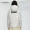 Gasman Designer Spring Ciepły Bawełniany Parka Kobiet Płaszcz Krótki Moda Casual Stand-Up Collar Z Kapturem Kobiet Jesień Kurtka 81070 210819