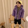 Coat Down 2021 Winter Boys Cartoon Ciepły Płaszcz Koreański Kapelusz Średnie i Długa Biała Kaczka Dzieci's Down Et Fashion