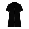 女性の夏のクロップシャツのドレス半袖ソリッドスリムプレッピースタイル作業韓国のドレス女性ストリートウェアカジュアルな獣医ムハー210417