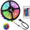 Strips LED TV Backlight 6.56Ft USB Strip Light RGB Multi-Colour With Remote Controller For Laptop Kitchen Mirror Home Lighting